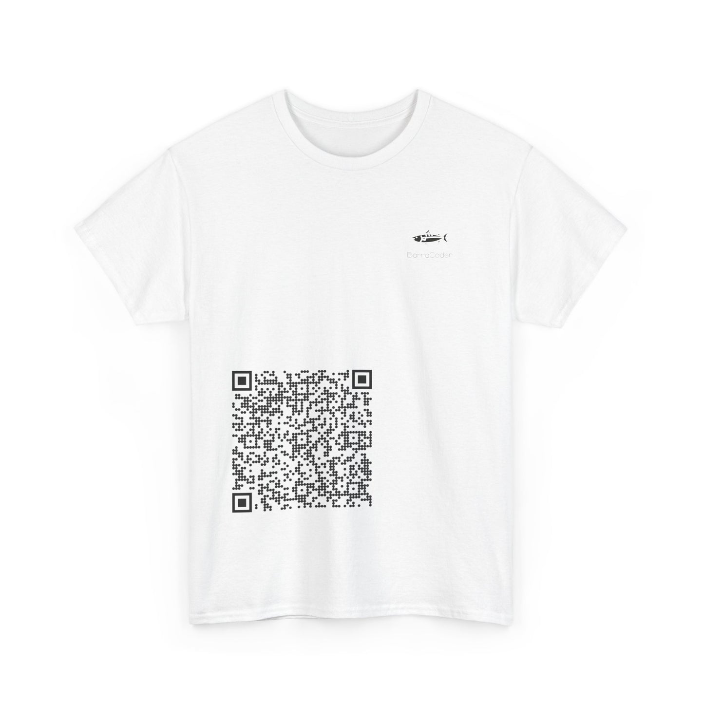 QR Code Unisex Heavy Cotton Tee, Unique Tee, Casual Wear, Tech Apparel, Gift Idea, Modern T-Shirt