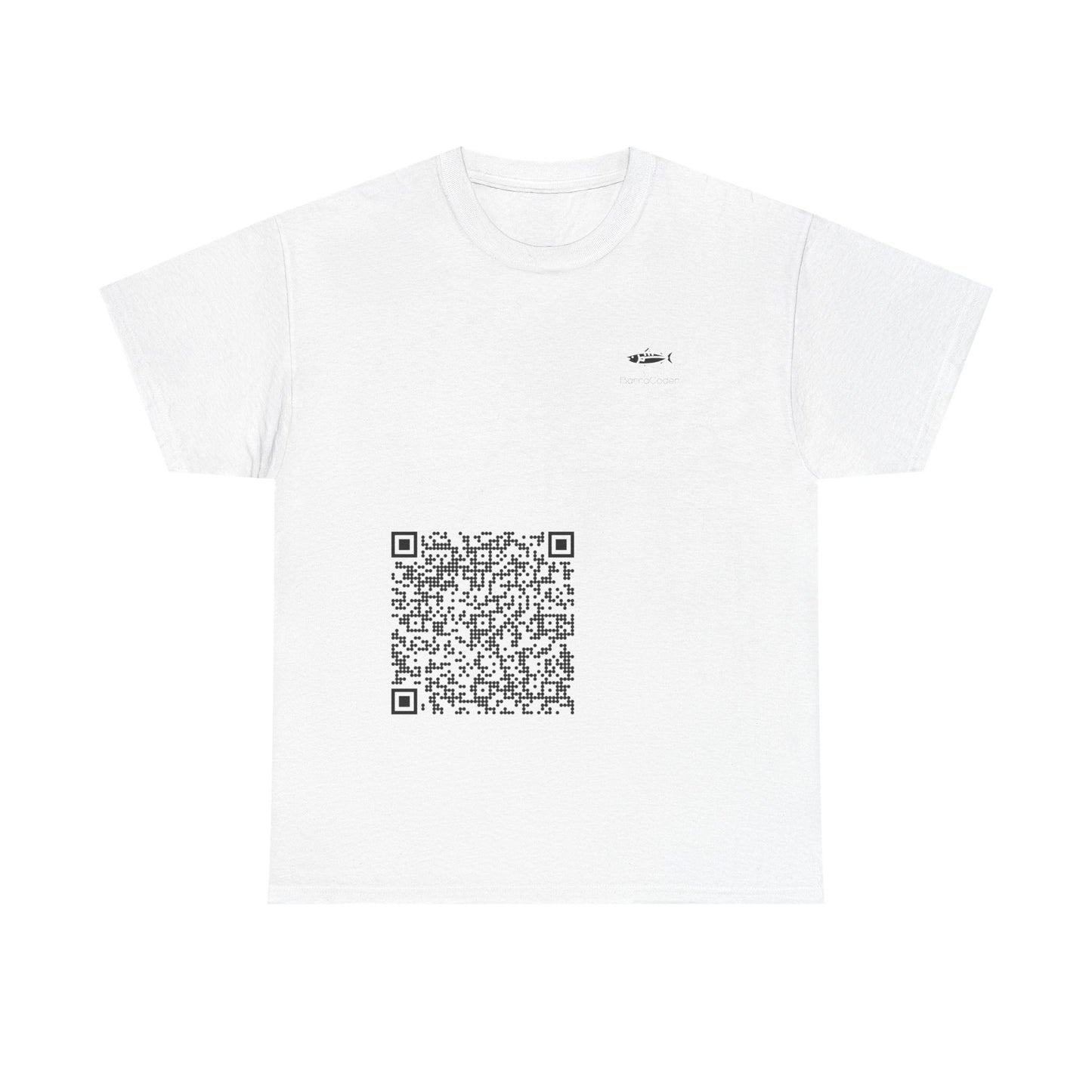 QR Code Unisex Heavy Cotton Tee, Unique Tee, Casual Wear, Tech Apparel, Gift Idea, Modern T-Shirt