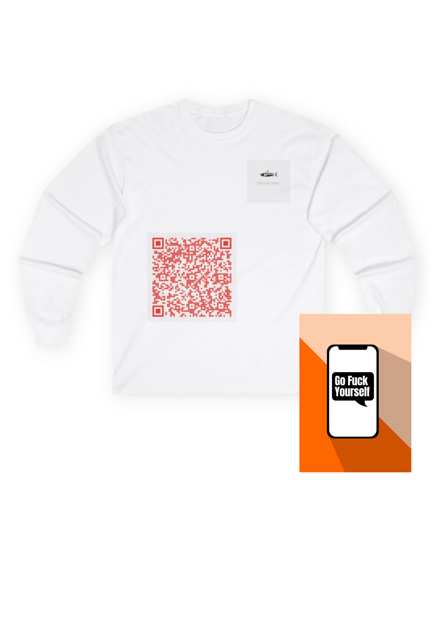 Unisex QR Code Long Sleeve Tee - Unique Apparel for Conversation Starters