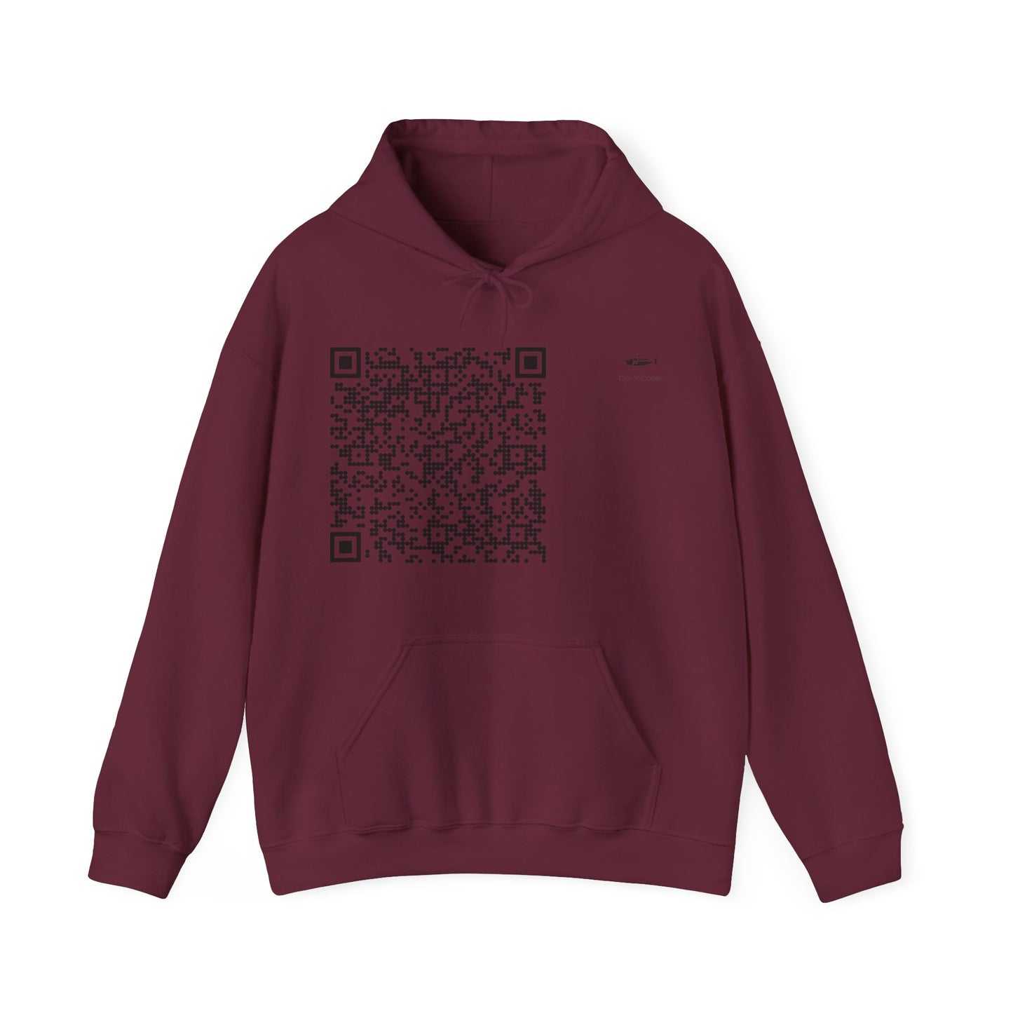 Unisex QR Code Hooded Sweatshirt - Trendy and Unique Casual Wear