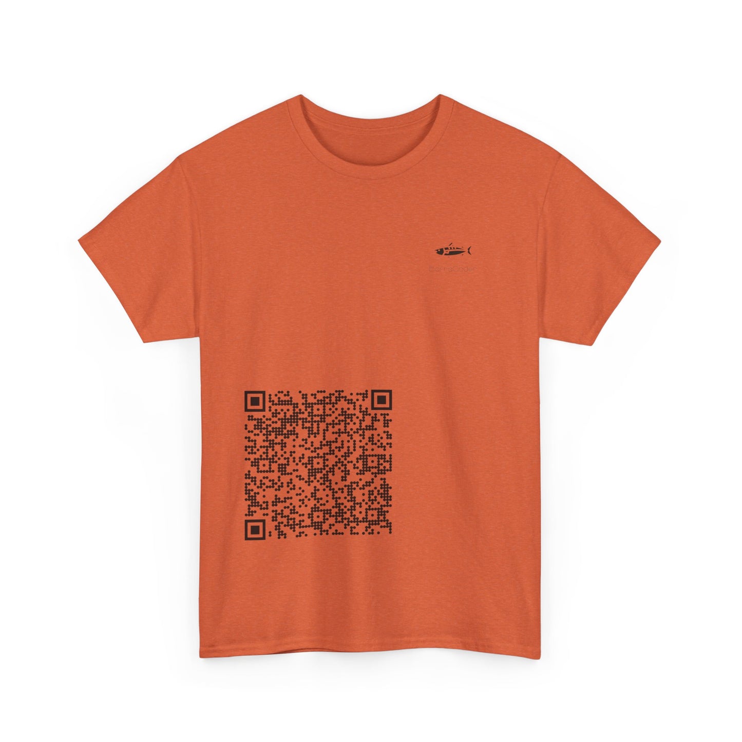 QR Code Unisex Heavy Cotton Tee, Unique Tee, Casual Wear, Tech Apparel, Gift Idea, Modern T-Shirt