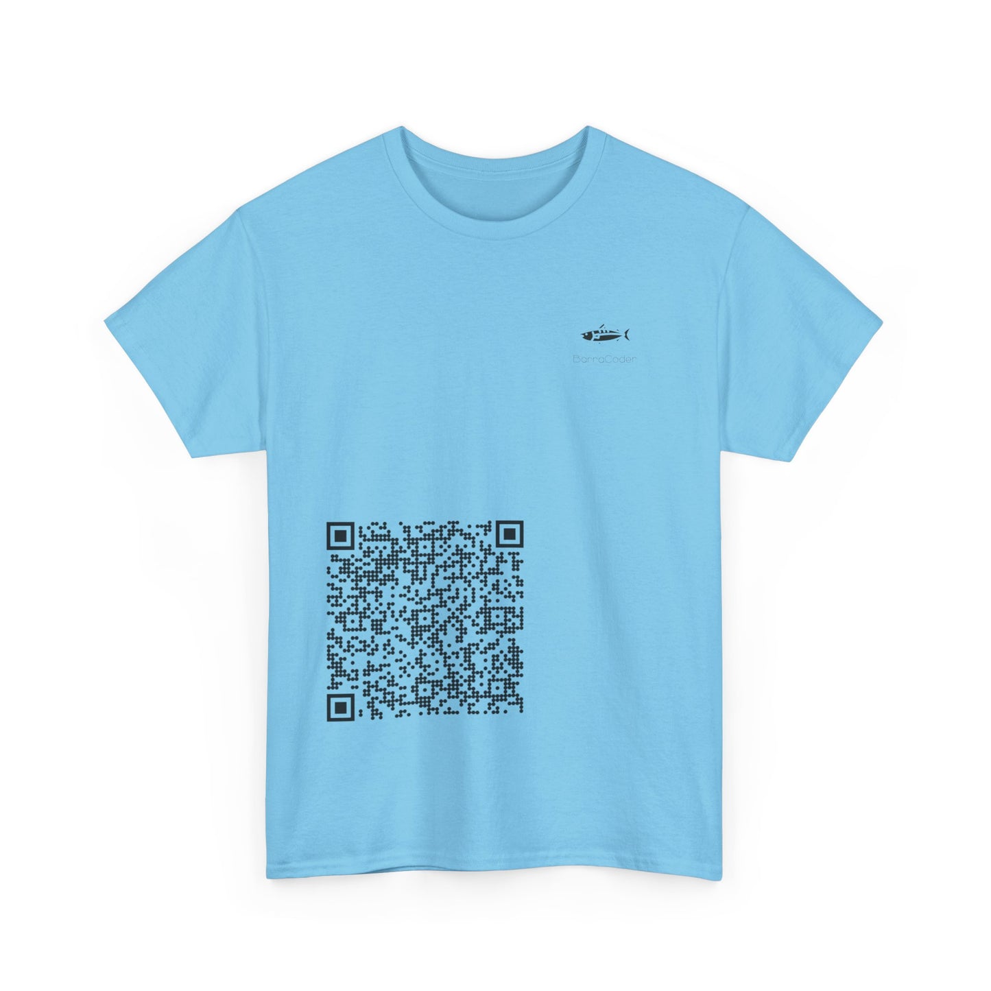 QR Code Unisex Heavy Cotton Tee, Unique Tee, Casual Wear, Tech Apparel, Gift Idea, Modern T-Shirt