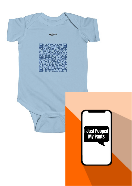 Cute QR Code Infant Bodysuit, Baby Shower Gift, Newborn Essentials, Cute Infant Outfit, Unique Baby Clothing